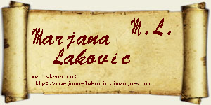 Marjana Laković vizit kartica